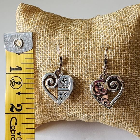 Brighton Scrolled Heart French Wire Dangle Earrings - Picture 4 of 7